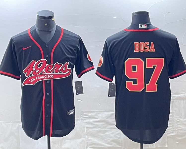 Men's San Francisco 49ers Nick Bosa #97 Black Jersey Joint Edition