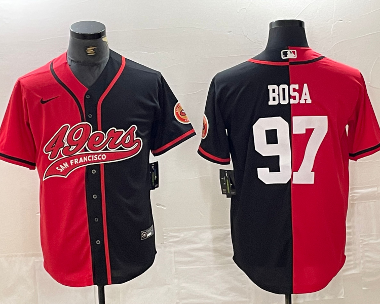 Men's San Francisco 49ers Nick Bosa #97 Red/Black Jersey Joint Edition