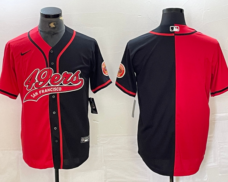 Men's San Francisco 49ers Red/Black Blank Jersey Joint Edition