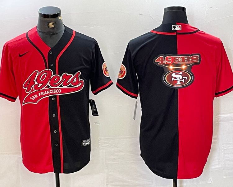 Men's San Francisco 49ers Red/Black Team Jersey Joint Edition