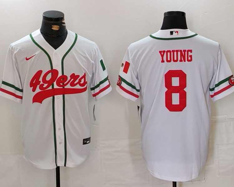 Men's San Francisco 49ers Steve Young #8 White Jersey