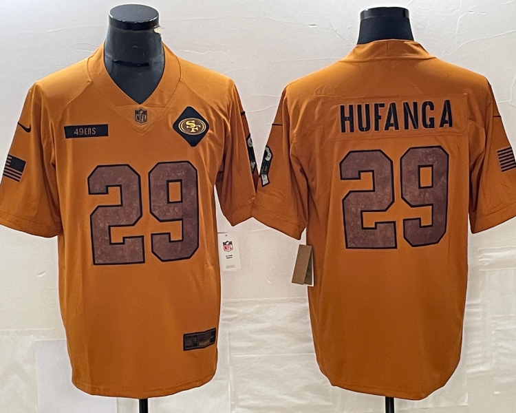 Men's San Francisco 49ers Talanoa Hufanga #29 Brown 2023 Salute To Service Limited Jersey