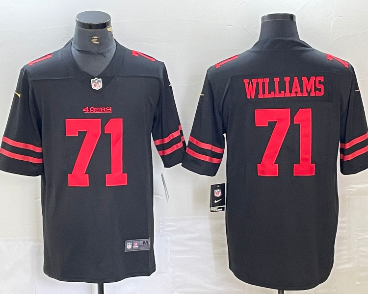 Men's San Francisco 49ers Trent Williams #71 Black Jersey