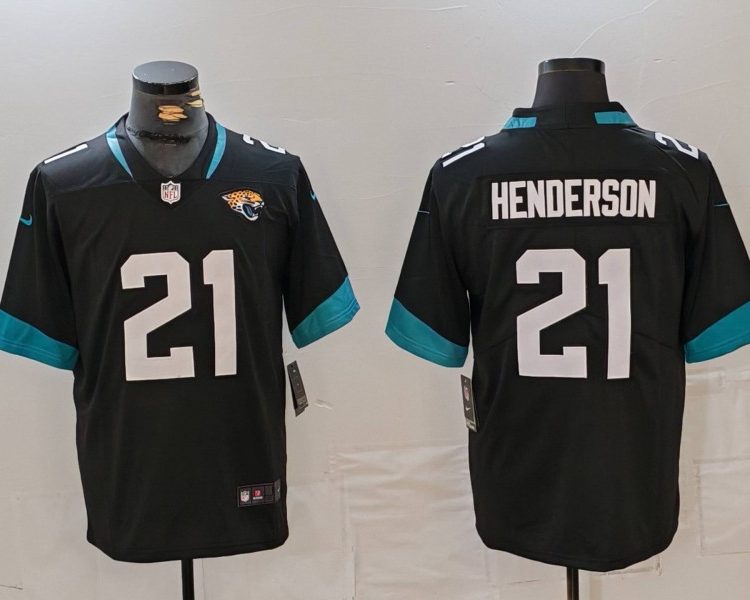 Men's Jacksonville Jaguars CJ Henderson #21 Black Jersey