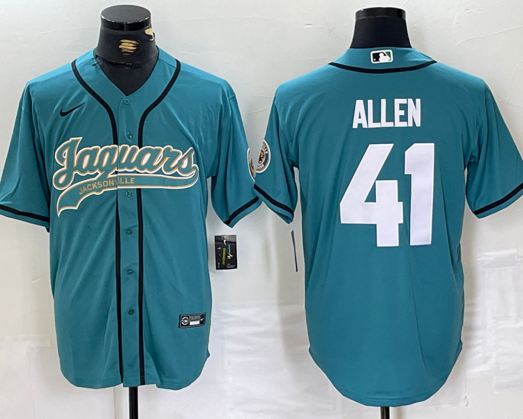 Men's Jacksonville Jaguars Josh Hines-Allen #41 Teal Jersey