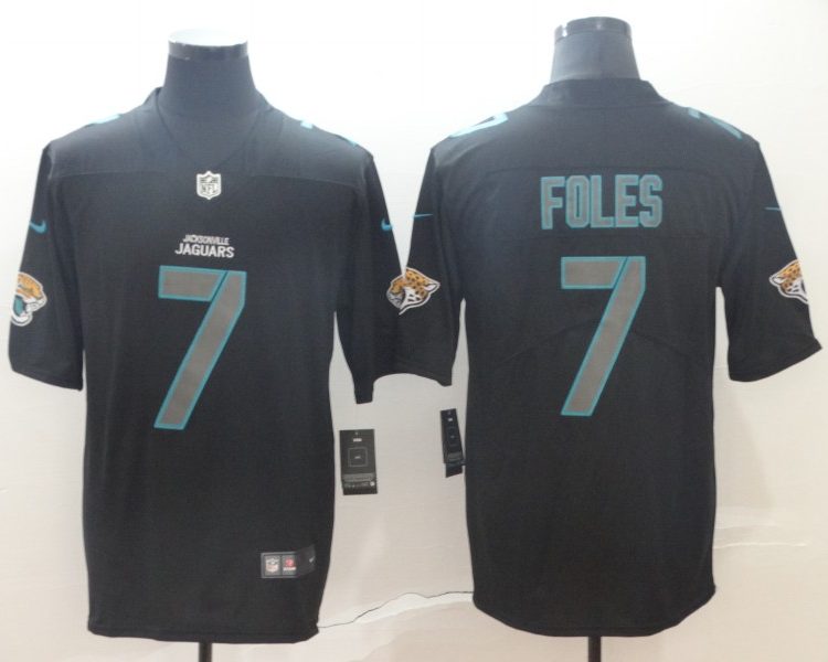 Men's Jacksonville Jaguars Nick Foles #7 Black Jersey