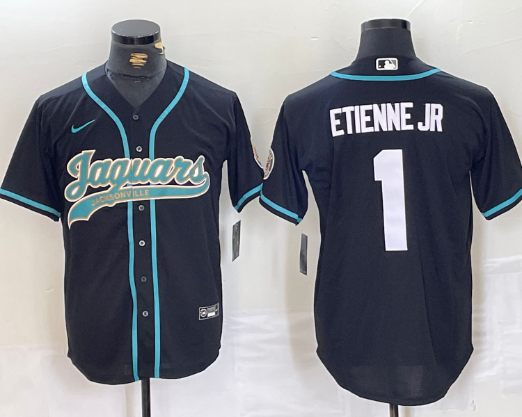 Men's Jacksonville Jaguars Travis Etienne Jr #1 Black Jersey