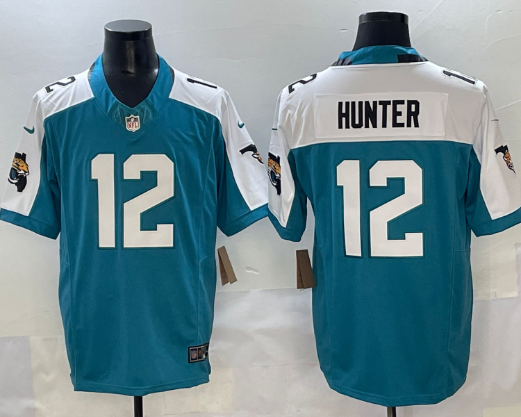 Men's Jacksonville Jaguars Travis Hunter #12 Teal 2025 NFL Draft First Round Pick Jersey