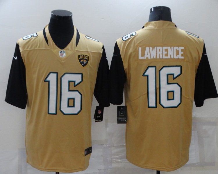 Men's Jacksonville Jaguars Trevor Lawrence #16 Gold Inverted Legend Jersey