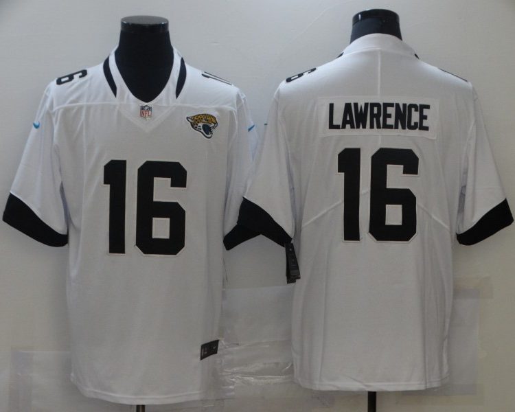 Men's Jacksonville Jaguars Trevor Lawrence #16 White Jersey
