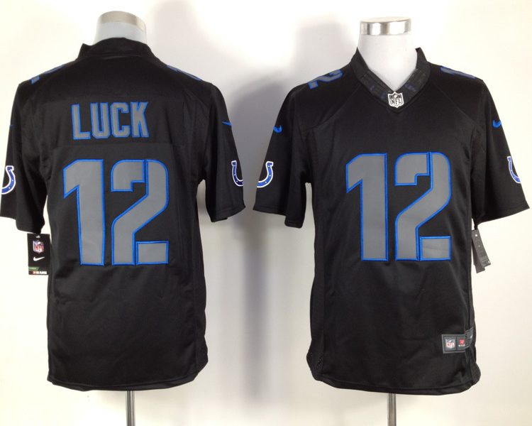 Men's Indianapolis Colts Andrew Luck #12 Black Jersey