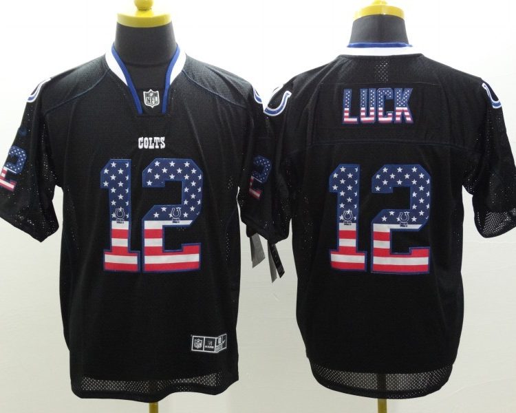 Men's Indianapolis Colts Andrew Luck #12 Black Jersey
