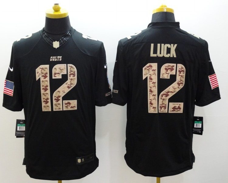 Men's Indianapolis Colts Andrew Luck #12 Black Jersey