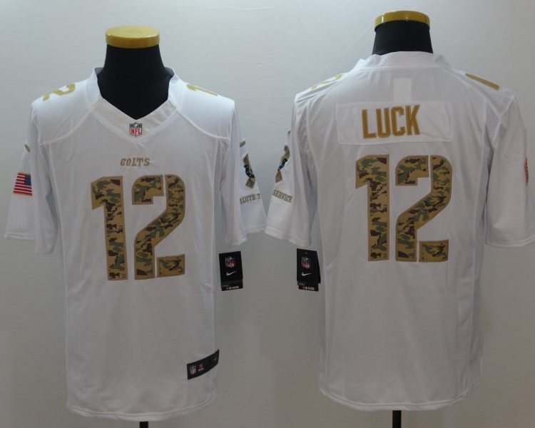 Men's Indianapolis Colts Andrew Luck #12 White Jersey