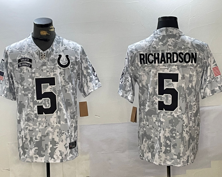 Men's Indianapolis Colts Anthony Richardson #5 Arctic Camo 2024 Salute to Service Limited Jersey