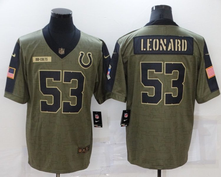 Men's Indianapolis Colts Darius Leonard #53 Brown Jersey