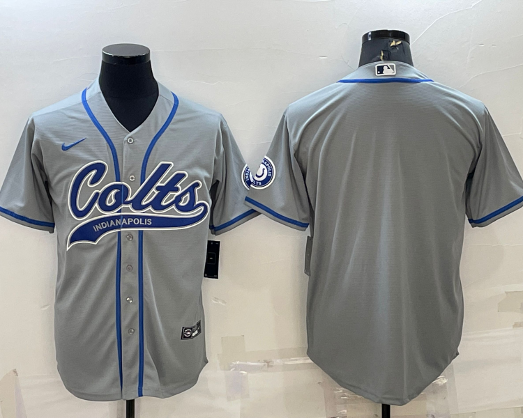 Men's Indianapolis Colts Gray Blank Jersey