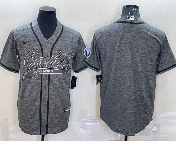 Men's Indianapolis Colts Gray Blank Jersey