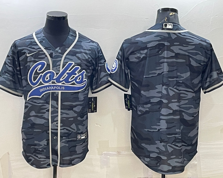 Men's Indianapolis Colts Grey Camouflage Blank Jersey