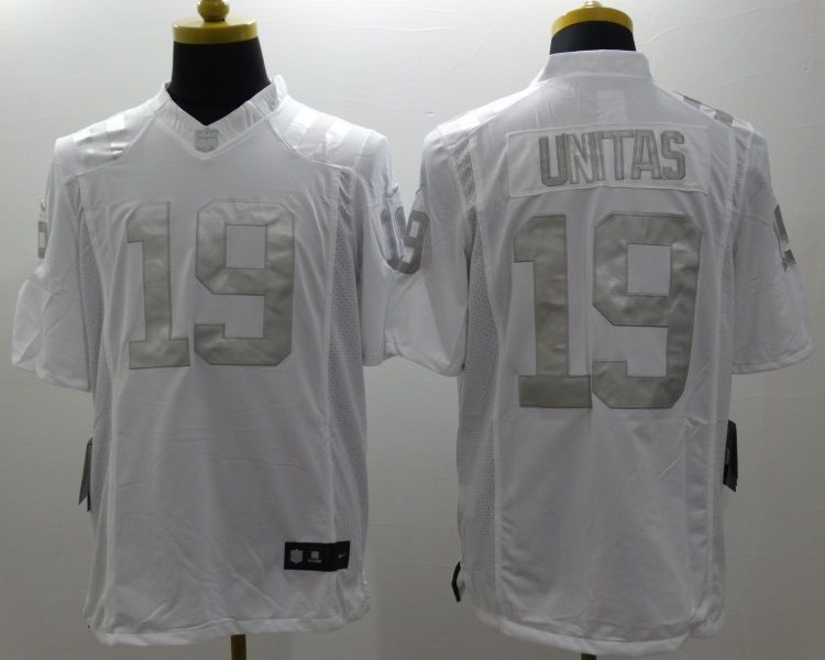 Men's Indianapolis Colts Johnny Unitas #19 White Jersey