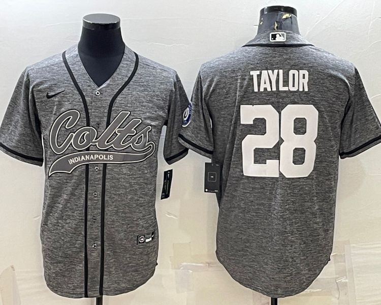 Men's Indianapolis Colts Jonathan Taylor #28 Gray Jersey Joint Edition