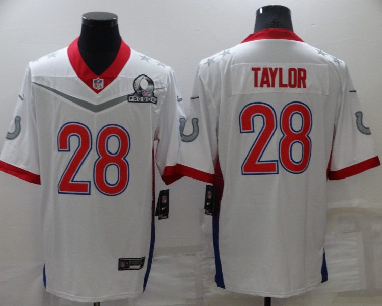 Men's Indianapolis Colts Jonathan Taylor #28 White ALL STAR Jersey