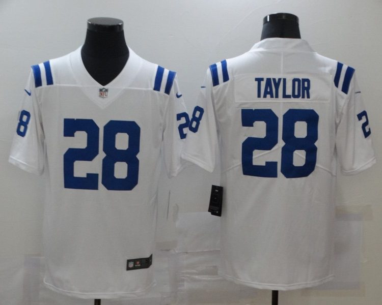 Men's Indianapolis Colts Jonathan Taylor #28 White Jersey