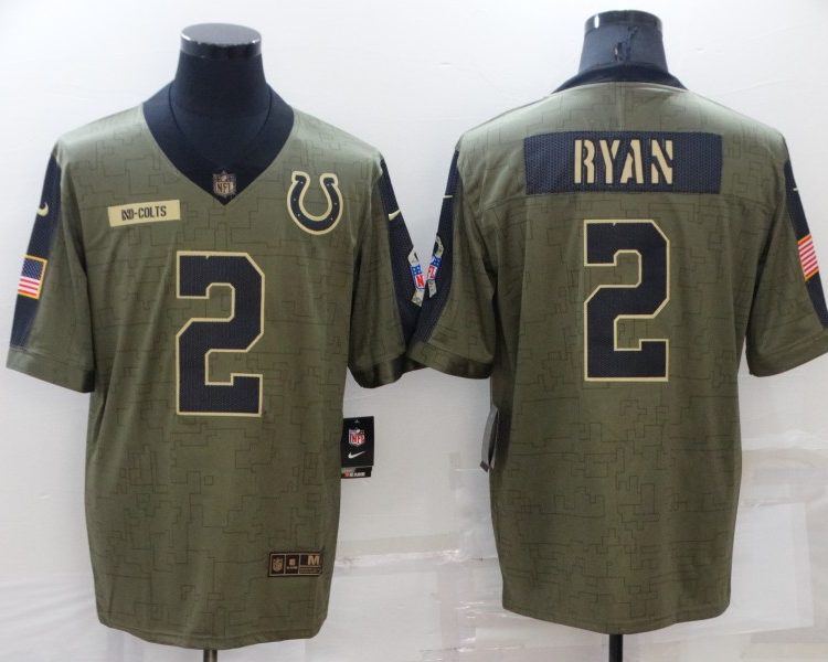 Men's Indianapolis Colts Matt Ryan #2 Brown Jersey