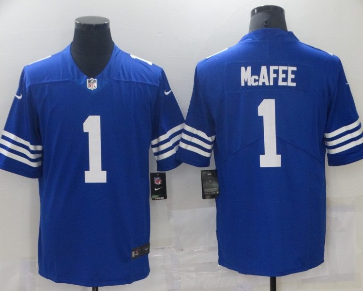 Men's Indianapolis Colts Pat McAfee #1 Blue Jersey