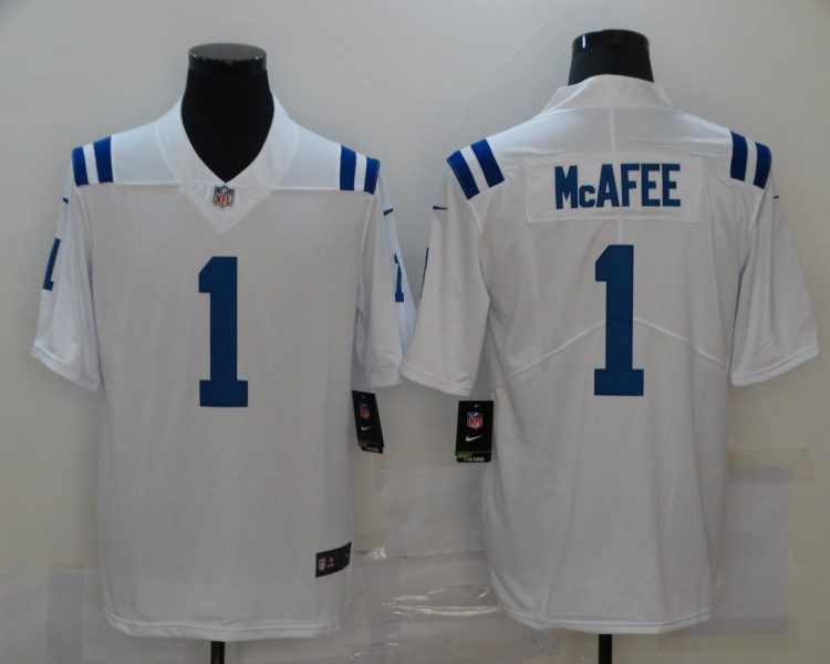 Men's Indianapolis Colts Pat McAfee #1 White Jersey