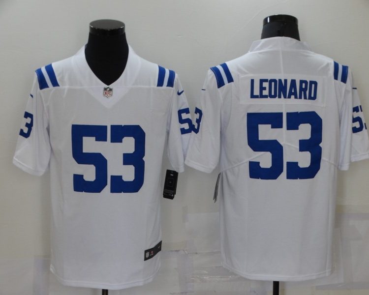 Men's Indianapolis Colts Shaquille Leonard #53 White Jersey