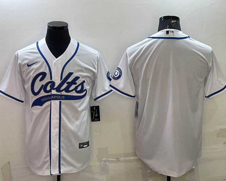 Men's Indianapolis Colts White Blank Jersey