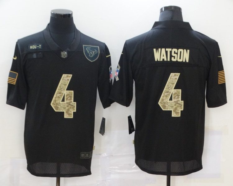 Men's Houston Texans #4 Deshaun Watson Black Jersey