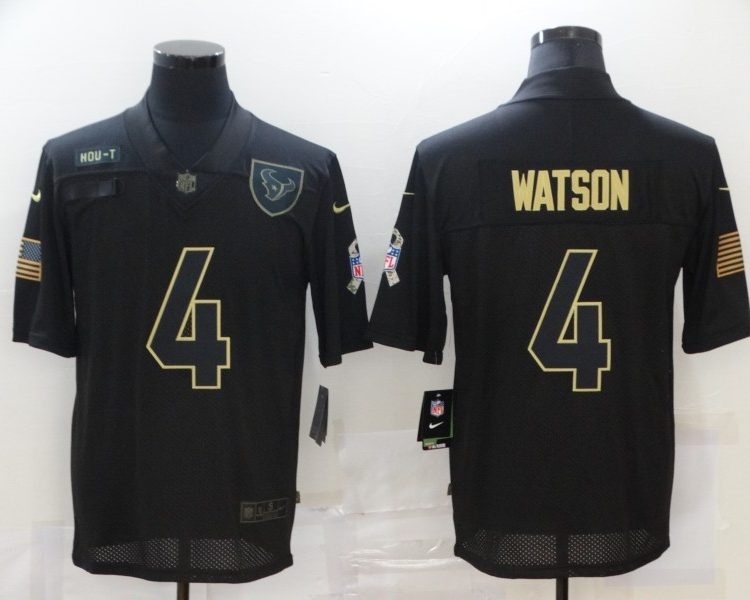 Men's Houston Texans #4 Deshaun Watson Black Jersey