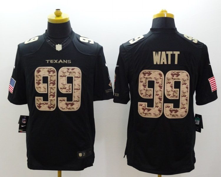 Men's Houston Texans #99 J.J. Watt Black Authentic Jersey