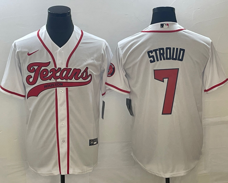 Men's Houston Texans C.J. Stroud #7 White Jersey Joint Edition