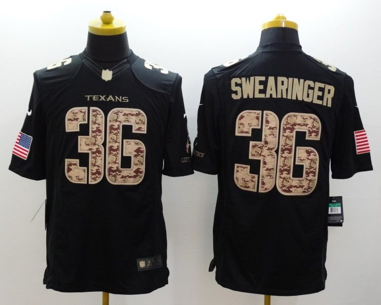 Men's Houston Texans D. J. Swearinger #36 Black Jersey