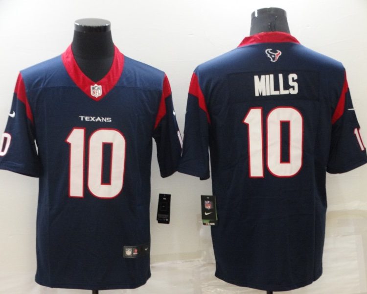 Men's Houston Texans Davis Mills #10 Navy Jersey