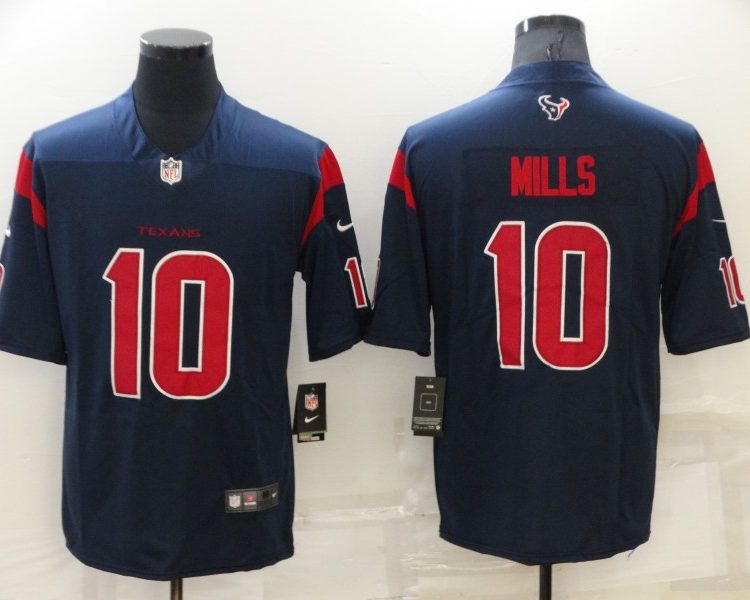 Men's Houston Texans Davis Mills #10 Navy Jersey