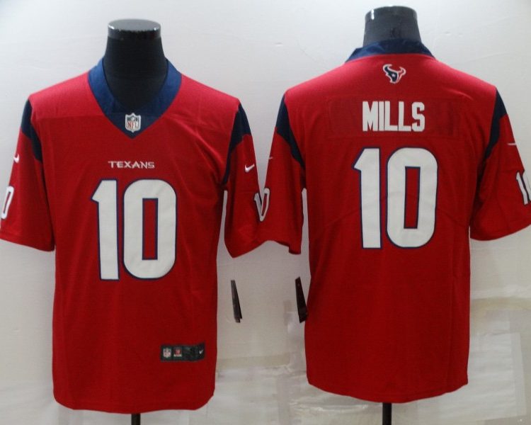 Men's Houston Texans Davis Mills #10 Red Jersey