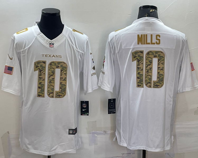 Men's Houston Texans Davis Mills #10 White Jersey