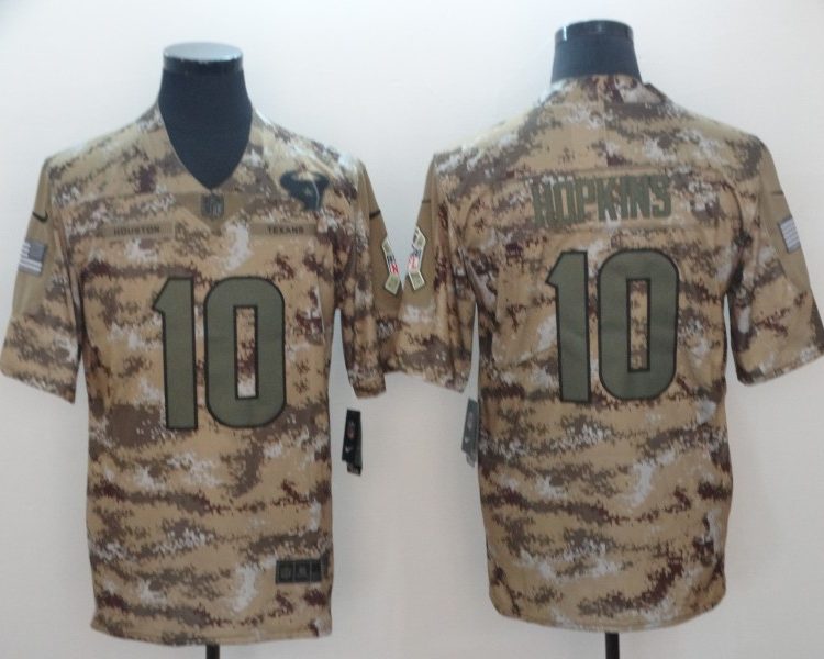Men's Houston Texans DeAndre Hopkins #10 Camouflage Jersey