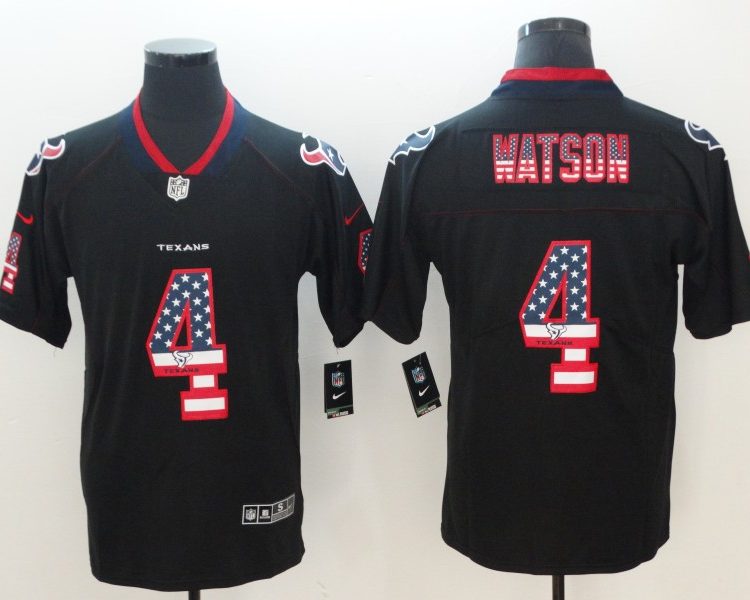 Men's Houston Texans Deshaun Watson #4 Black Authentic Jersey