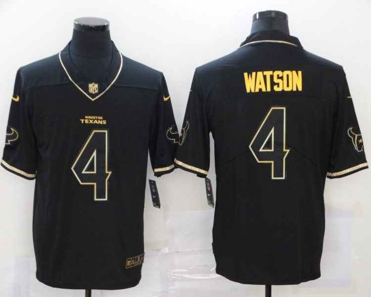 Men's Houston Texans Deshaun Watson #4 Black Jersey