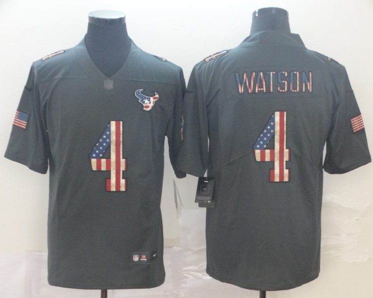 Men's Houston Texans Deshaun Watson #4 Black Team Jersey