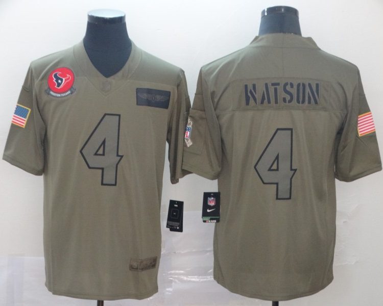 Men's Houston Texans Deshaun Watson #4 Brown Jersey