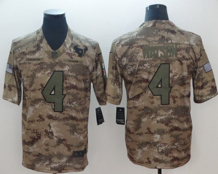 Men's Houston Texans Deshaun Watson #4 Camouflage Jersey