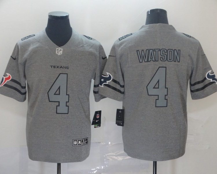 Men's Houston Texans Deshaun Watson #4 Gray Jersey