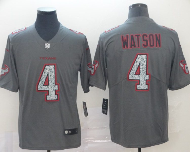 Men's Houston Texans Deshaun Watson #4 Gray Jersey