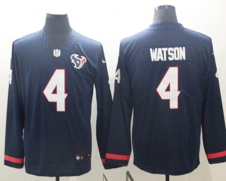 Men's Houston Texans Deshaun Watson #4 Navy Alternate Jersey